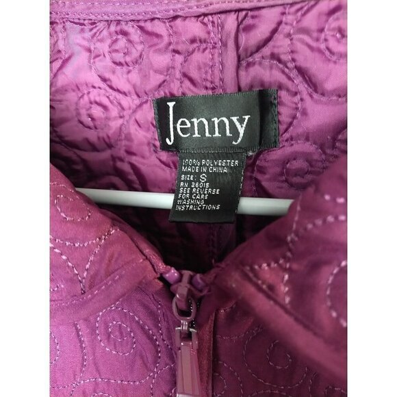 JENNY Purple Women's Sleeveless Full Zip Swirl Designed Quilted Vest Size S - Picture 7 of 9